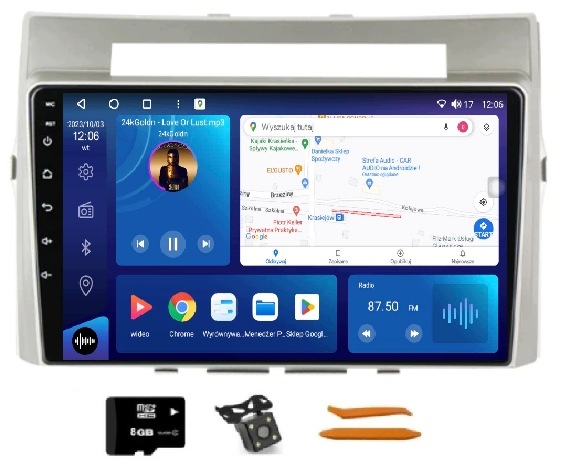 Radio Android Navigátor Toyota Corolla Verso 04-09 4/64GB Lte 4G CarPlay