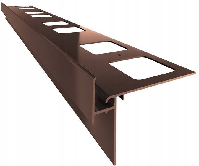 Profil okapowy Renoplast K35 do balkonów i tarasów klejonych Brązowy