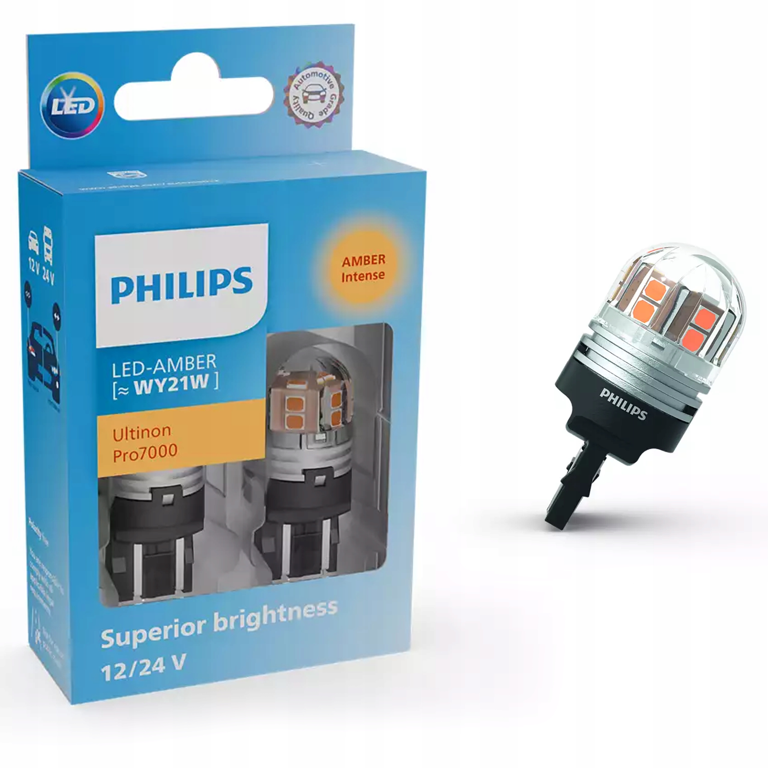 Żarówki Philips Led Ultinon Pro7000 WY21W AU70 12/24V