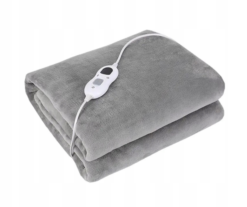 Elektryczny Koc Grzewczy Duży Miękki Regulacja Pilot Duży Koc