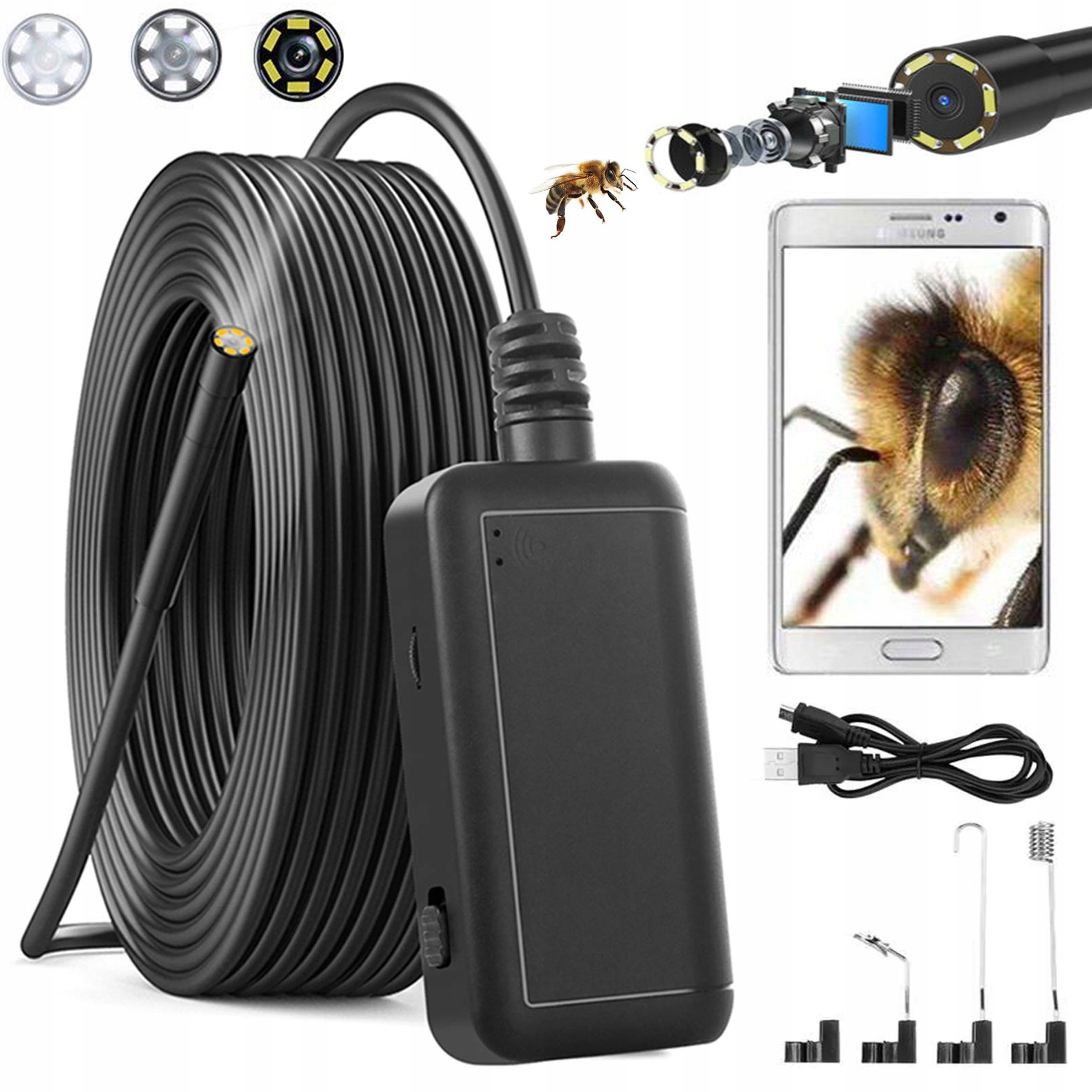 

Kamera Endoskop Inspekcyjna 1920P Hd Wifi 6LED 10M