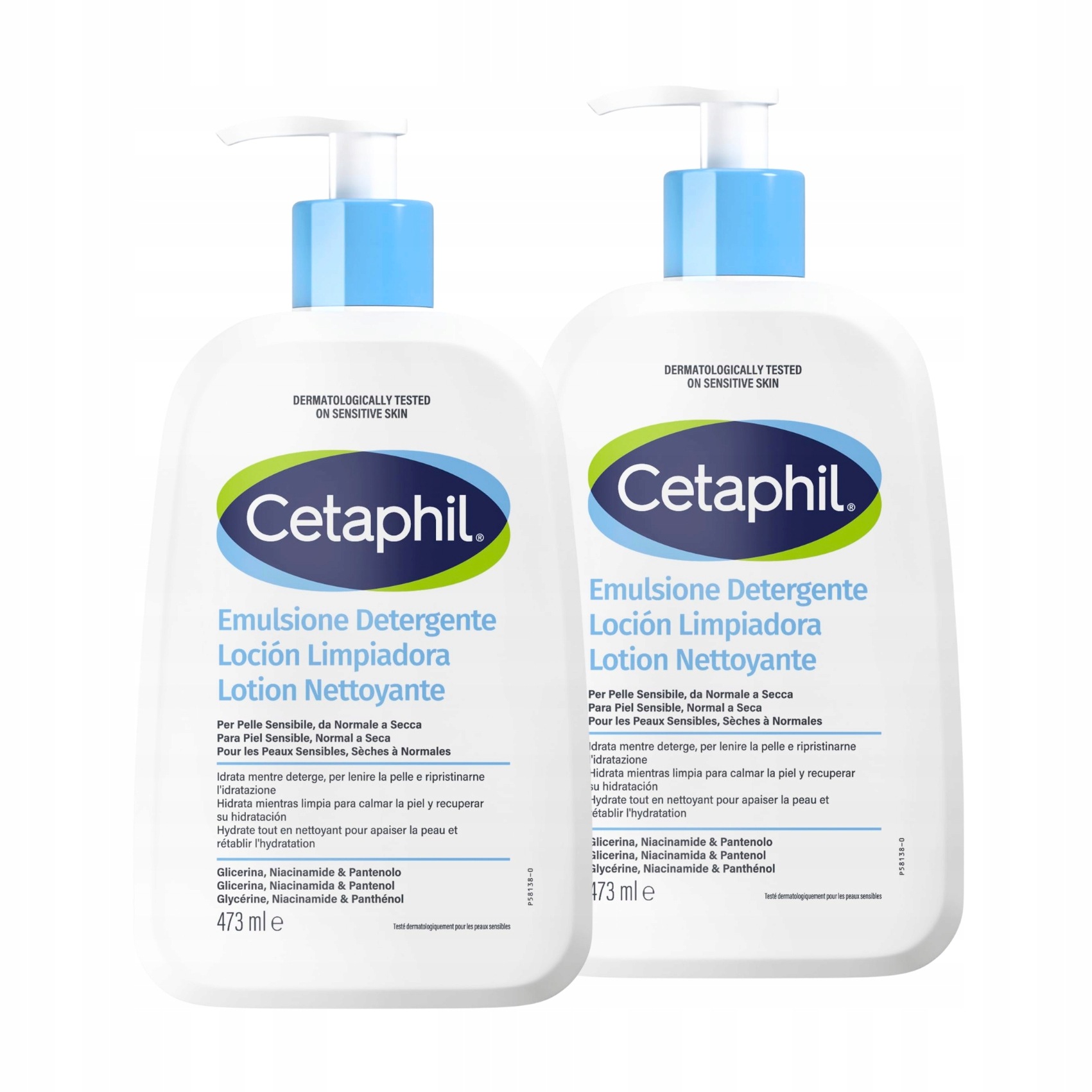 2x Cetaphil emulsja do mycia twarzy skóra sucha, normalna i wrażliwa 470 ml