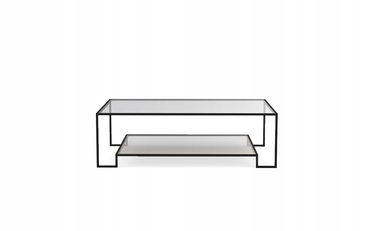 

Stolik kawowy Loft Szkło Metal Czarny Ława 120x60