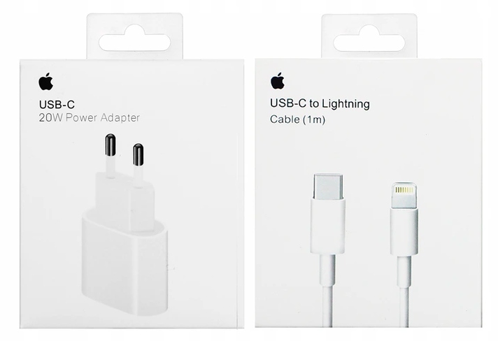 ORYGINALNA ŁADOWARKA SZYBKA DO APPLE IPHONE 20W + KABEL USB-C LIGHTNING 1M