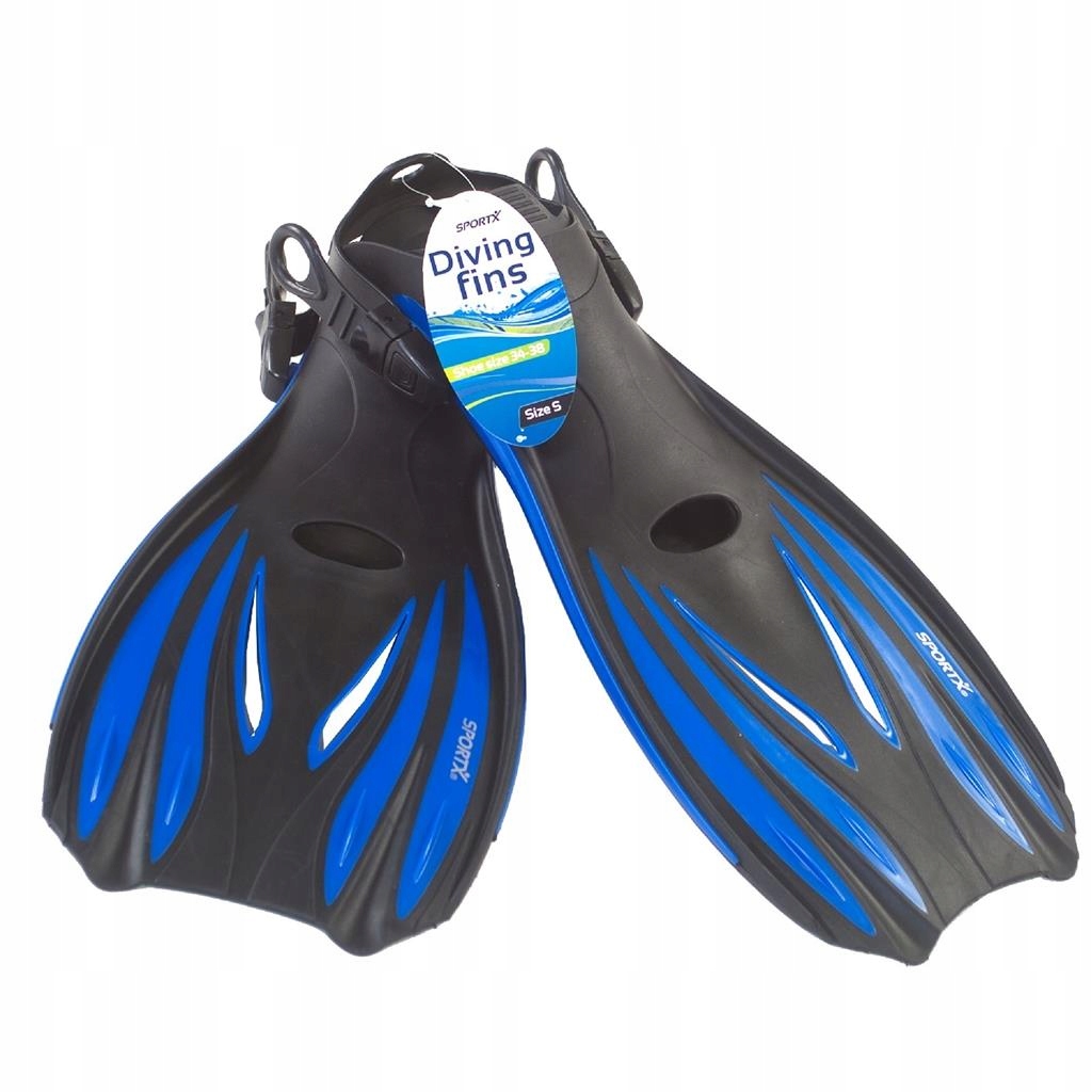Płetwy Sportx Rozmiar 34-38 do pływania nurkowania niebieski czarny