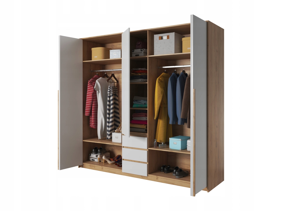 Szafa Xelo 230 cm.+ LED DĄB CRAFT ZŁOTY/BIAŁY Marka Laski meble