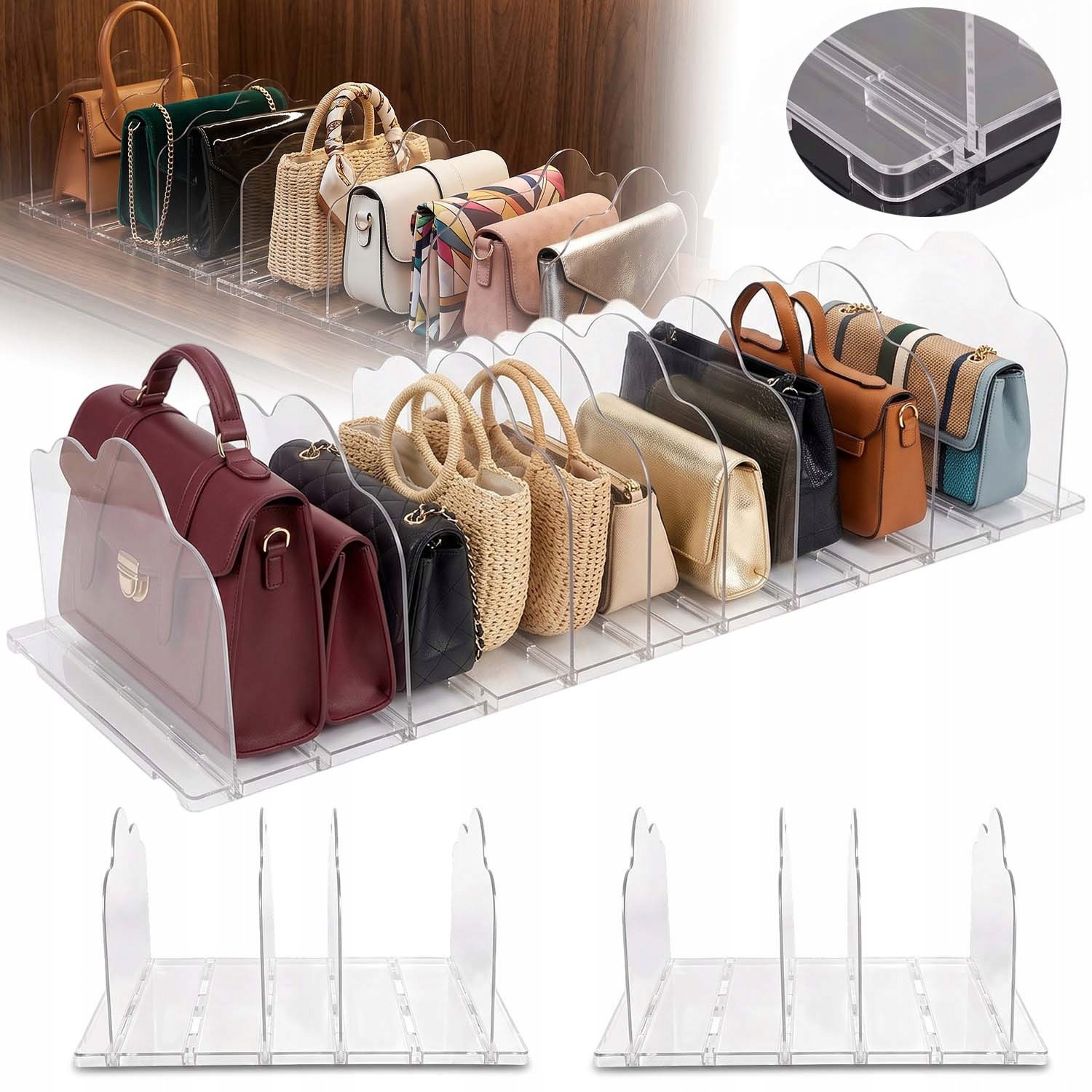 Separátory Polic 2 Kusů Pvc Průhledné Regálové Příčky 67X24X17 CM