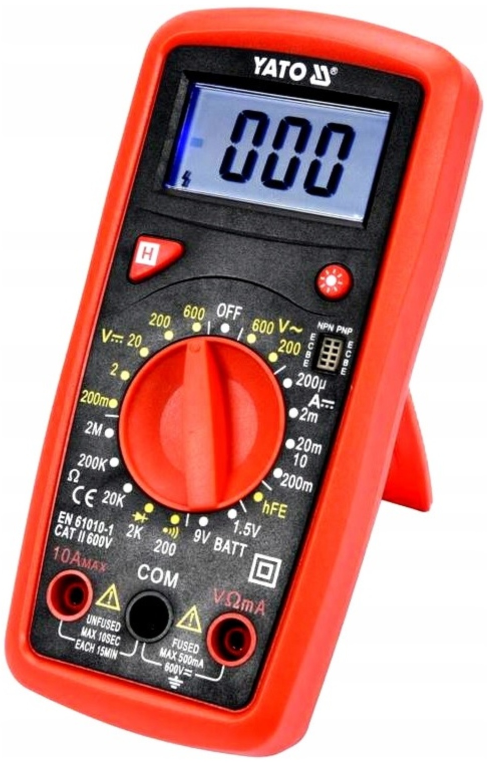 Miernik Cyfrowy Multimetr Wielofunkcyjny Test Baterii LCD Yato