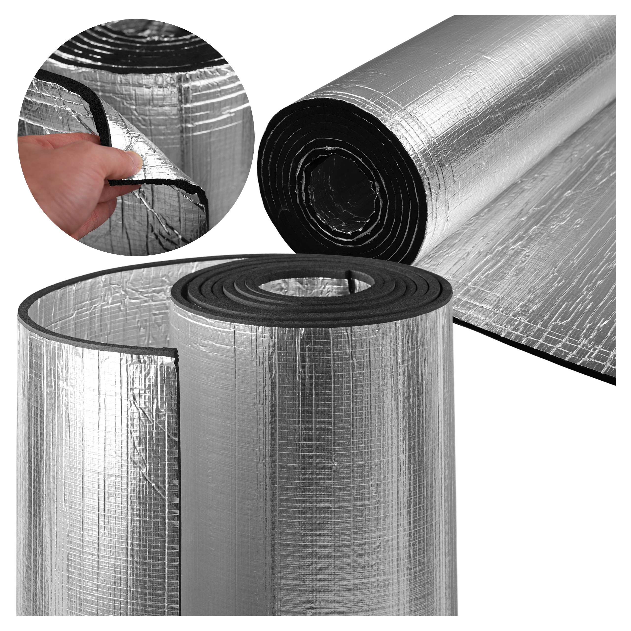 Fólie membrána gumová pěna 9 mm oboustranná hliníková tepelně izolační podložka