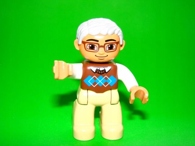 

Ts Nowe Lego Duplo figurka tata Dziadek siwe włosy