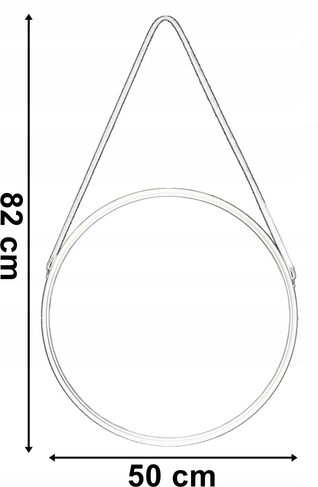 NOWOCZESNE LUSTRO WISZĄCE NA PASKU OKRĄGŁE ŁAZIENKOWE SALON SYPIALNIA 50 cm Rodzaj zwykłe