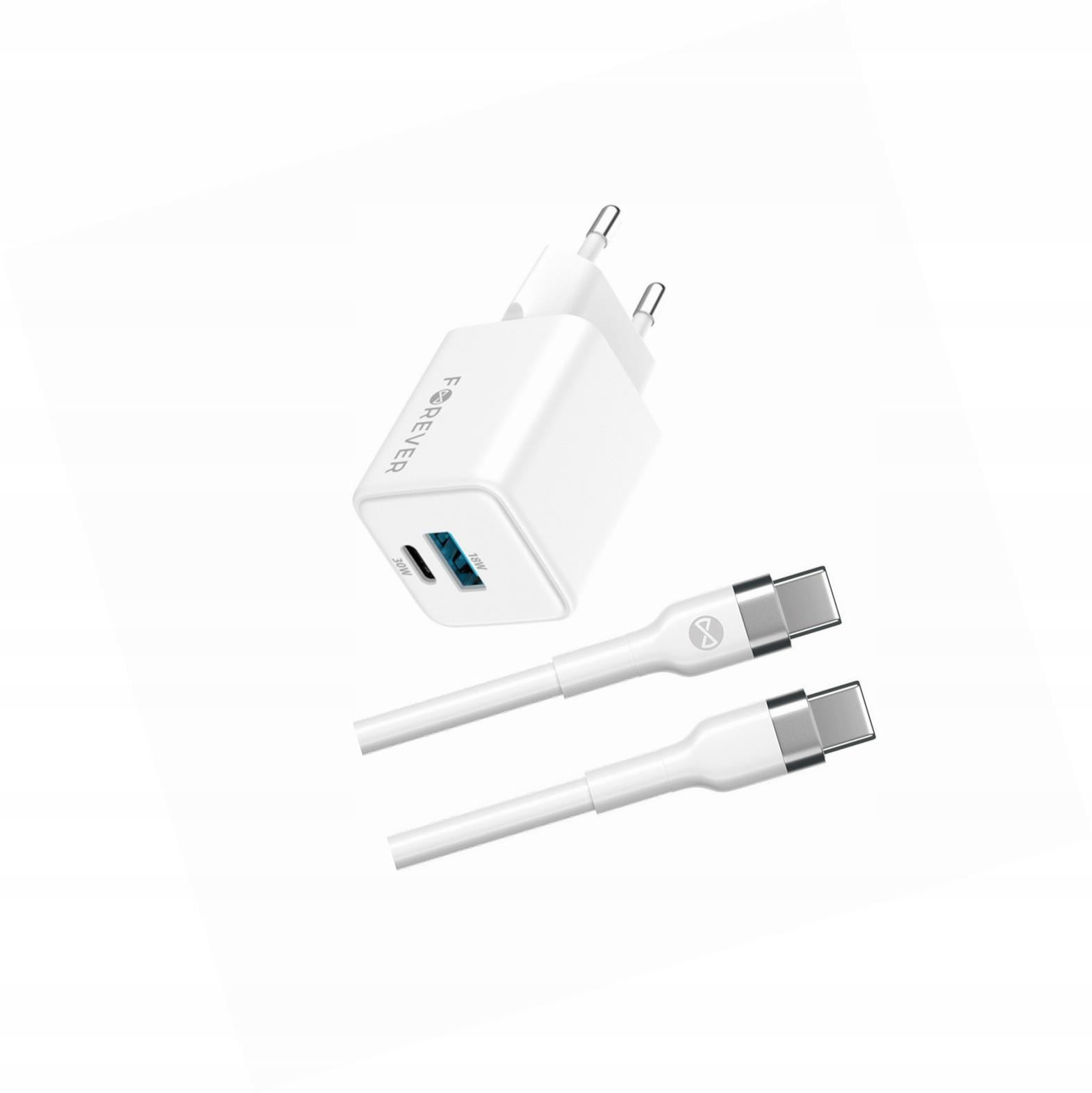 Szybka ładowarka GaN 30W 2 wejścia Usb i Usb-c z kablem do Huawei Nova 12s