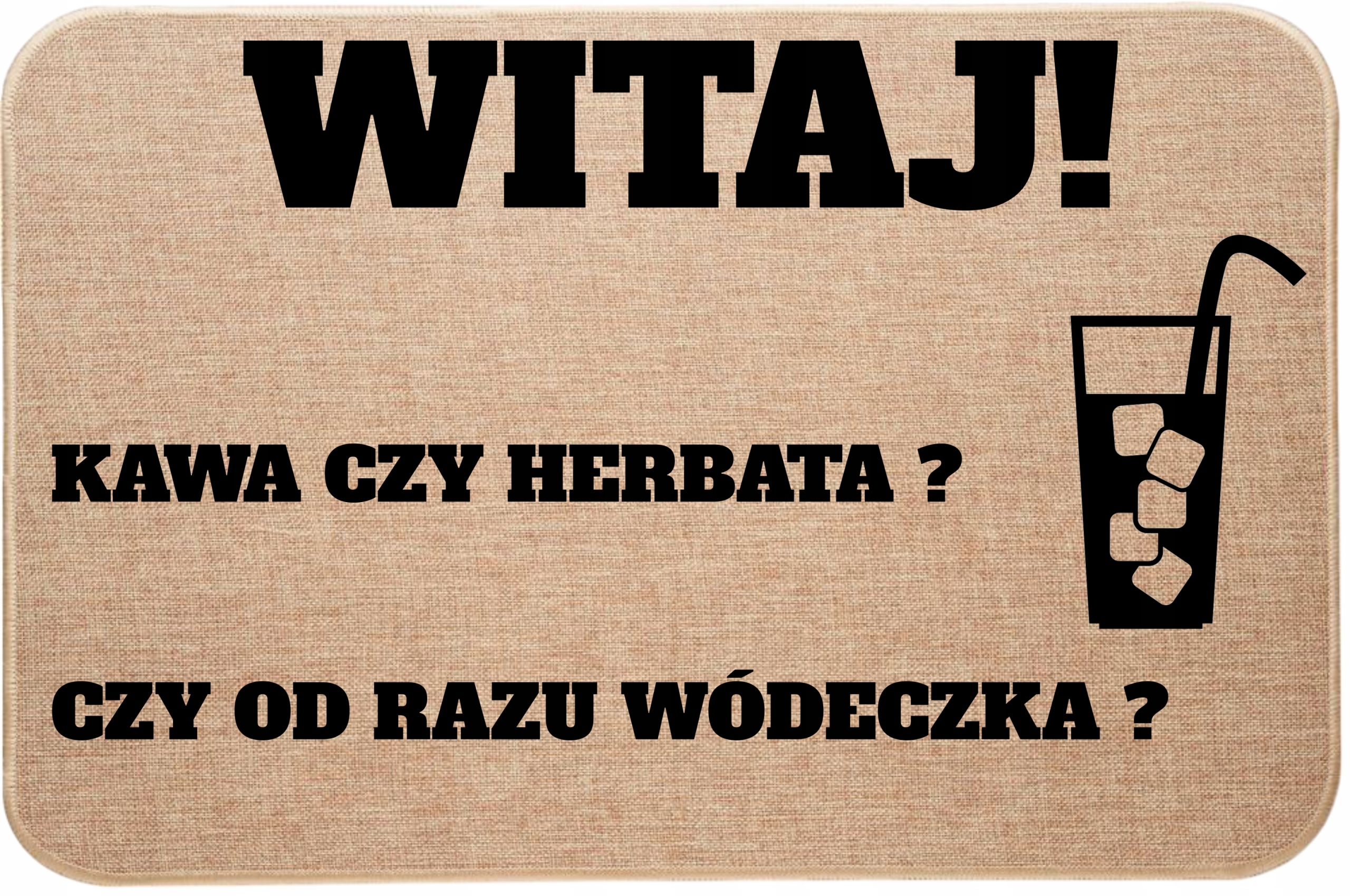 Ľanová Rohožka Pod Dvere Ahoj Káva Alebo Čaj ? Alebo Hneď Vodka ?