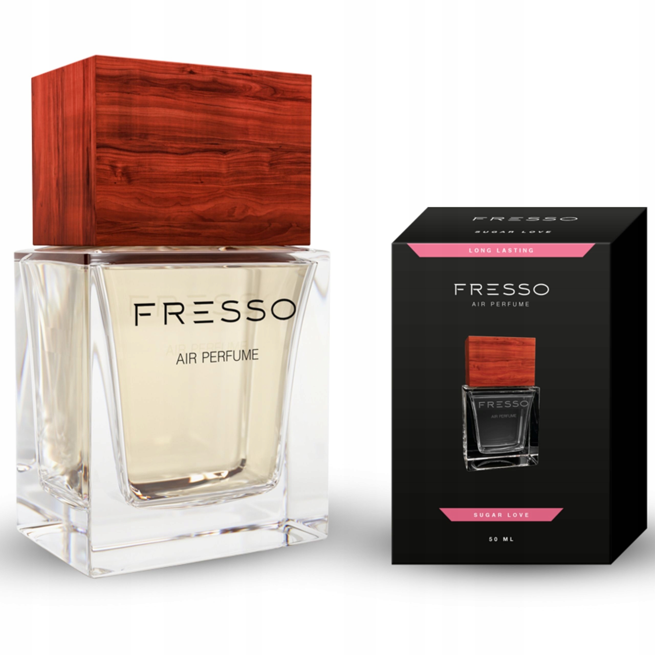FRESSO SUGAR LOVE PERFUMY SAMOCHODOWE + ZAWIESZKA ZAPACHOWA DO AUTA Stan opakowania oryginalne