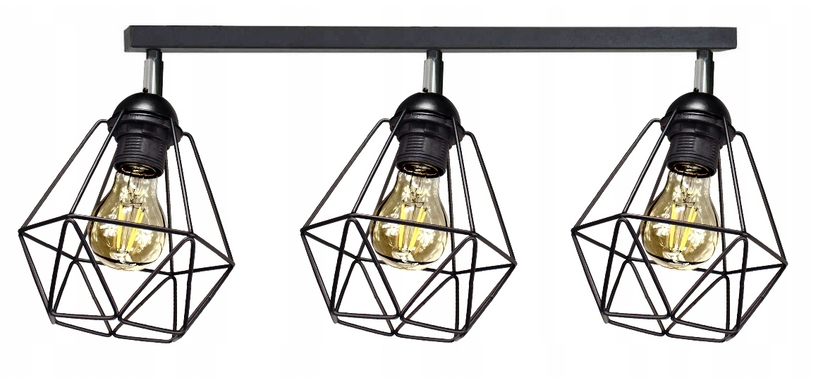 Závěsné stropní svítidlo s lustrem Diamond, 3 stropní lampy do loftového obývacího pokoje