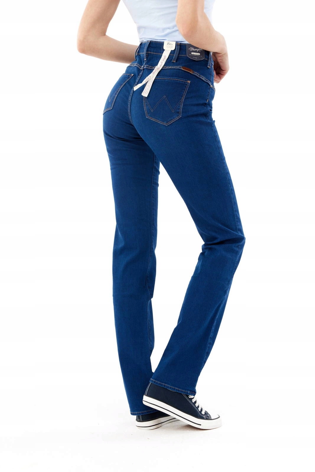 Dámské jednoduché džíny Wrangler Sara Narrow Sea Bird W25ZY256S 28/34