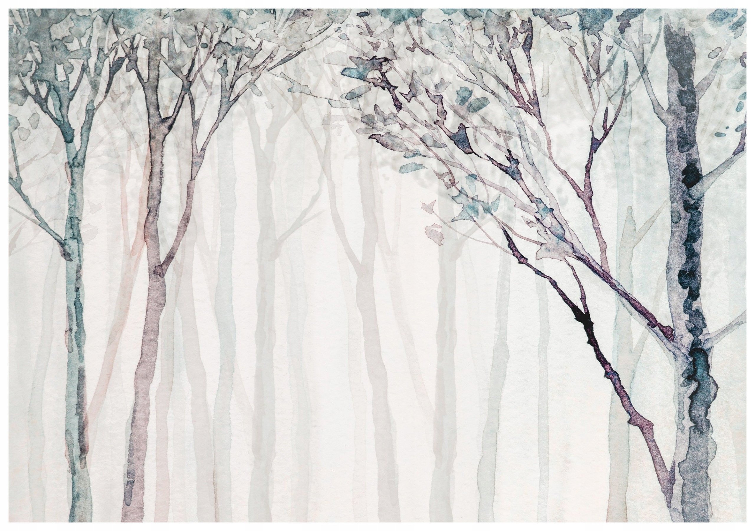 Vinylová fototapeta Les v hmle, akvarel, stromy 368x254 lepidlo