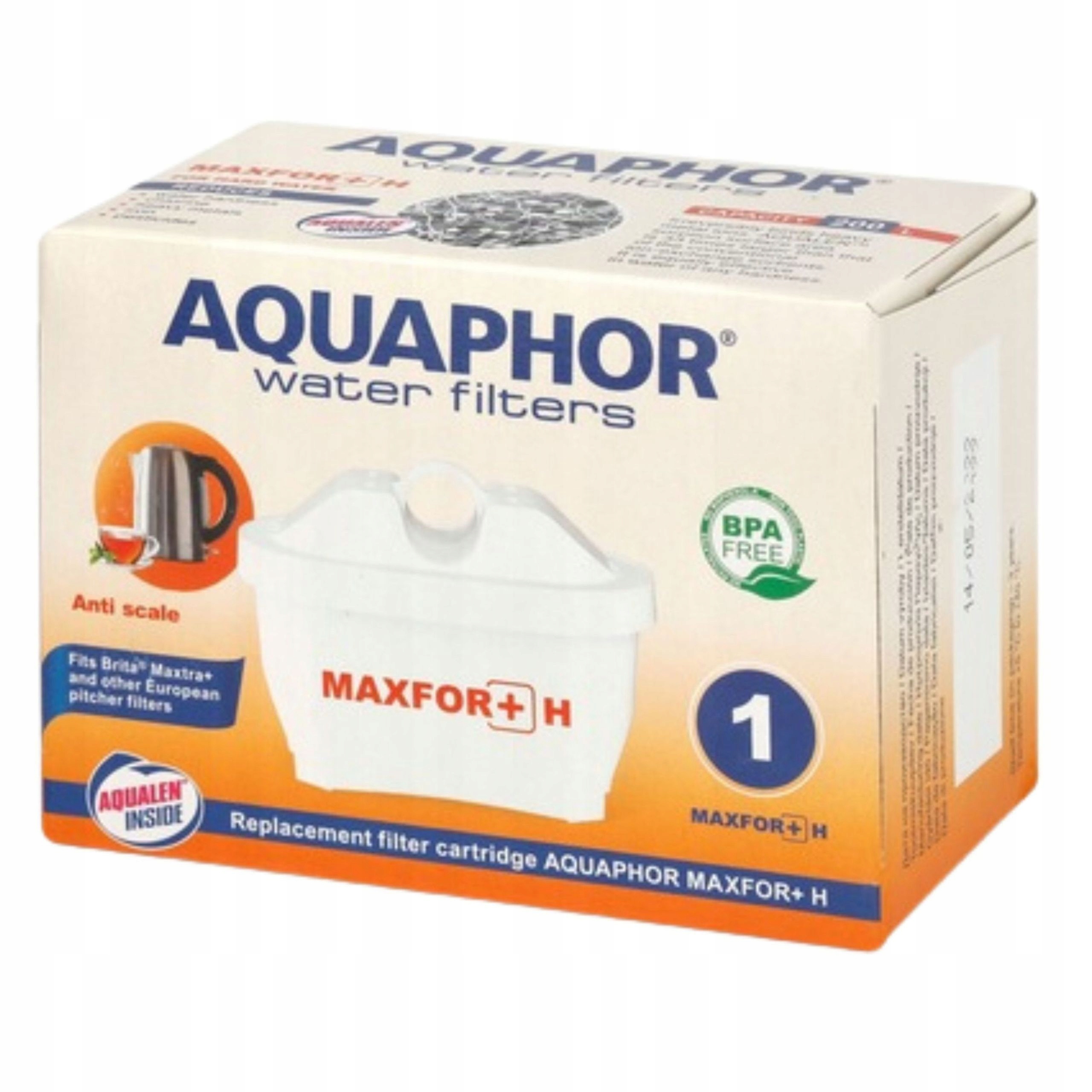 Filtr Aquaphor Maxfor+ H do wody twardej do dzbanka filtrującego, 24 szt.