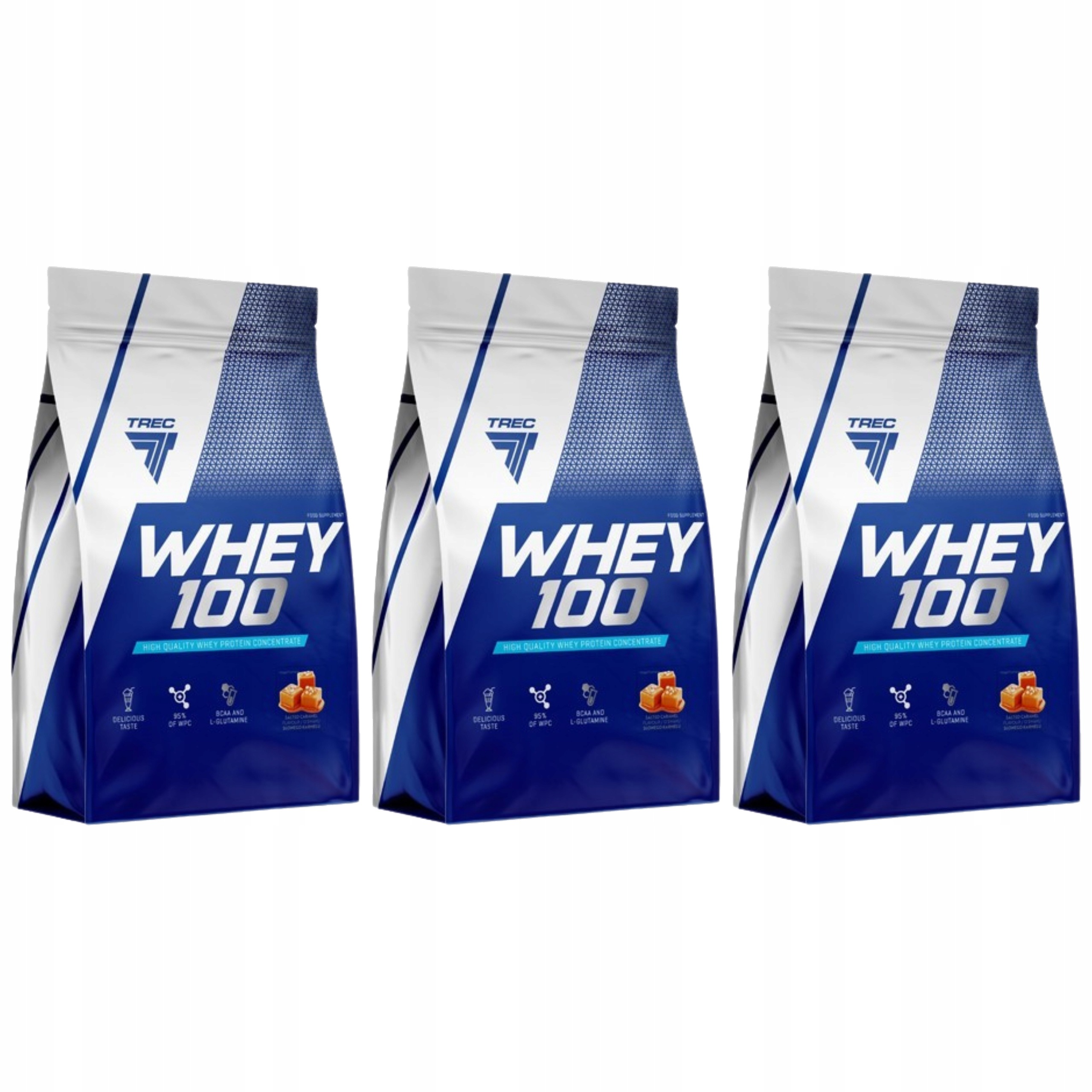 3x Syrovátkový protein Whey 100 700 g Koncentrát Wpc Protein Trec