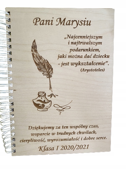 Album grawerowany dla nauczyciela, szkoła