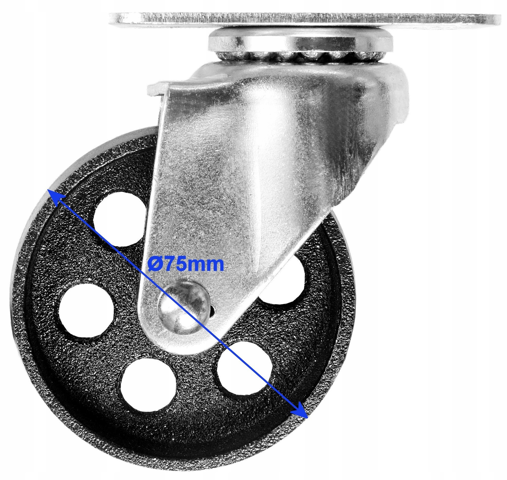 KÓŁKO KÓŁKA ŻURAWIA WARSZTATOWEGO PODNOŚNIKA 75 mm OBROTOWE 360° Marka TERNA