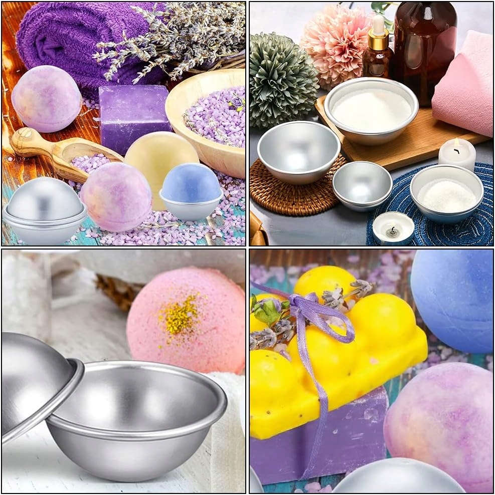 Foremki do kuli kąpielowych 8 sztuk 6,5 cm aluminiowe Opakowanie kartonik