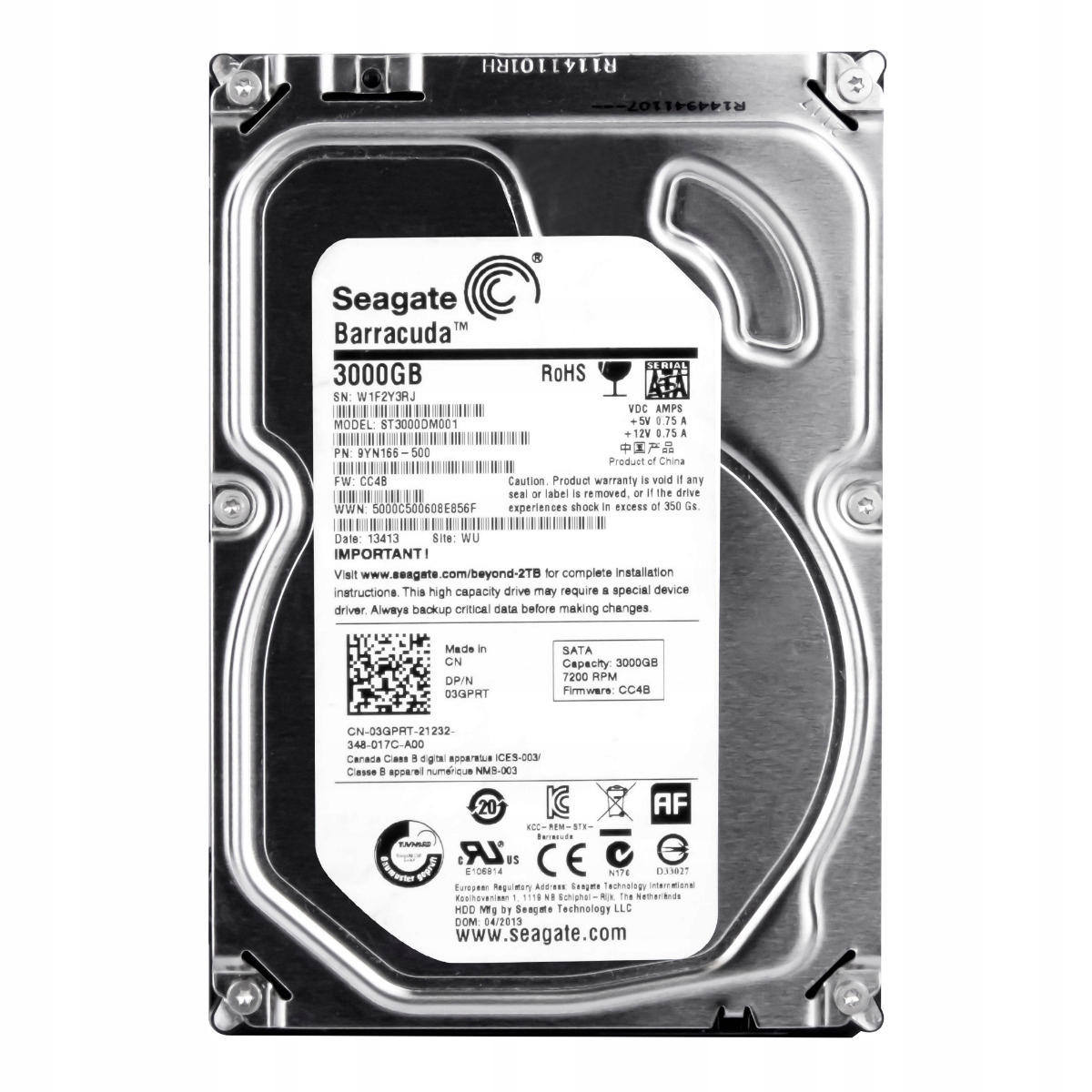 Dell 03GPRT 3TB 7.2K 64MB Sata III 3.5'' ST3000DM001