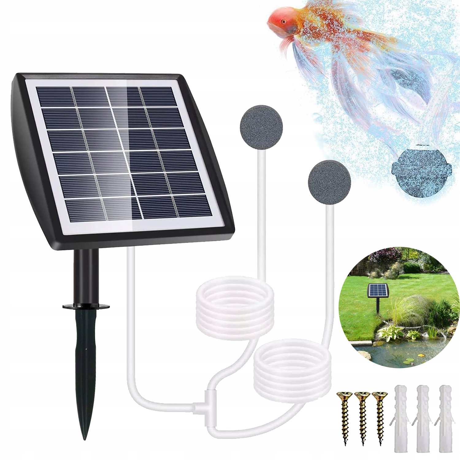 Solarna Pompa Tlenu Przenośny Napowietrzacz Do Stawu 2W