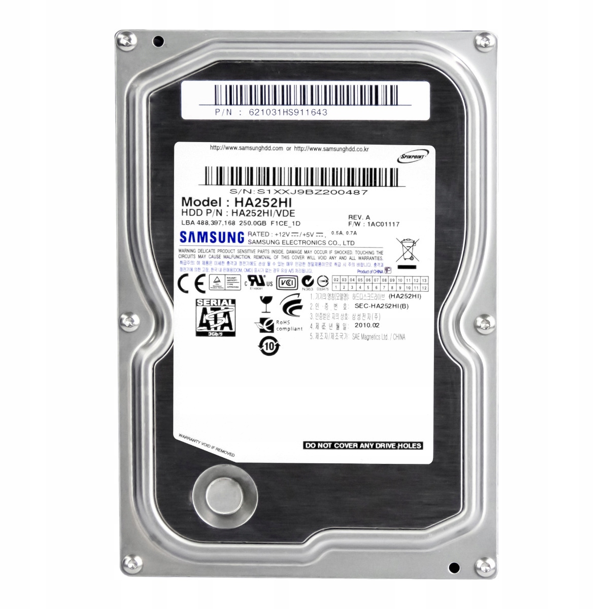 Samsung SpinPoint F1EG Ce 250GB 5.4K 16MB Sata II 3.5'' HA252HI