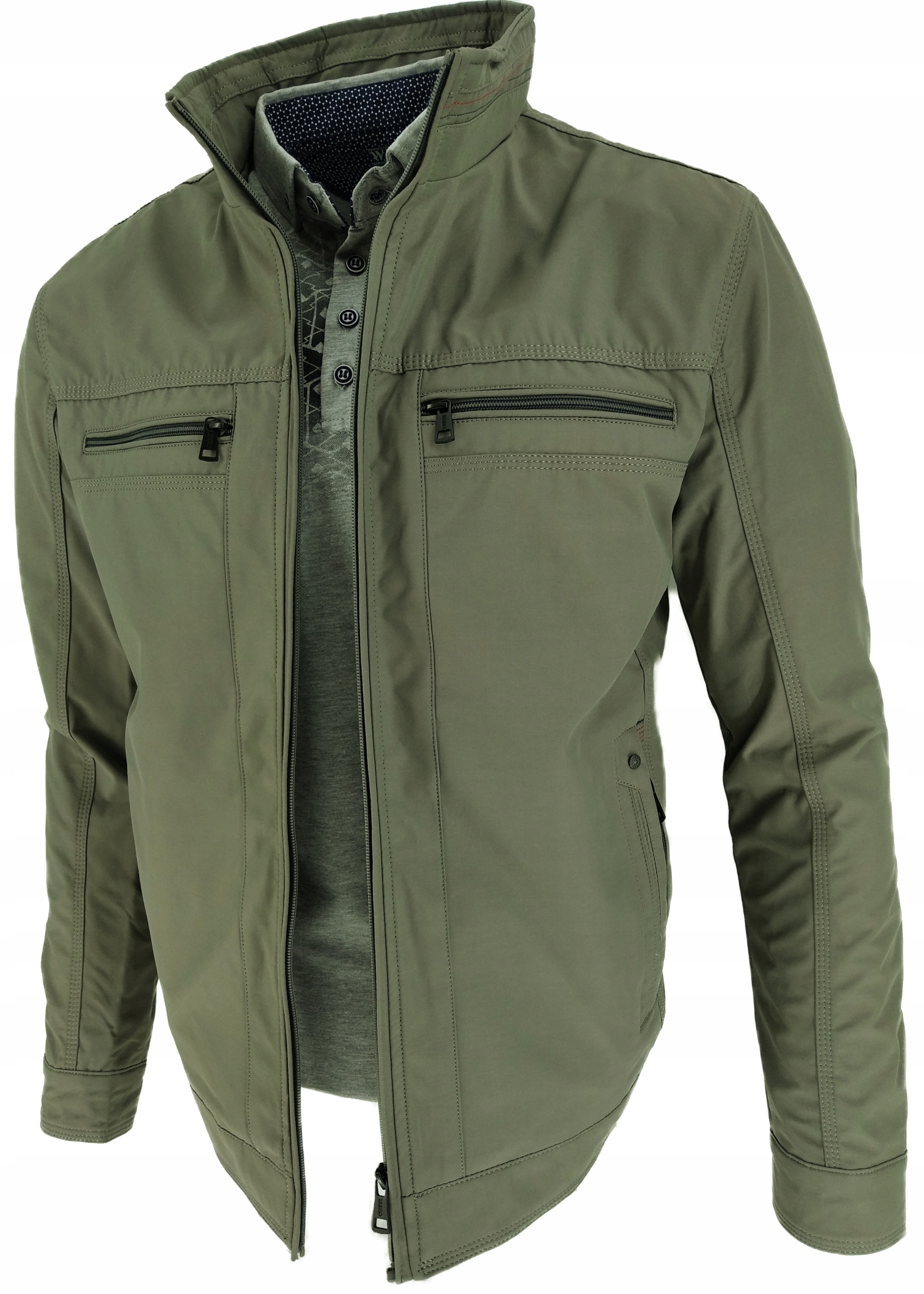 Kurtka Męska Przejściowa Prosta Khaki 8218 XL