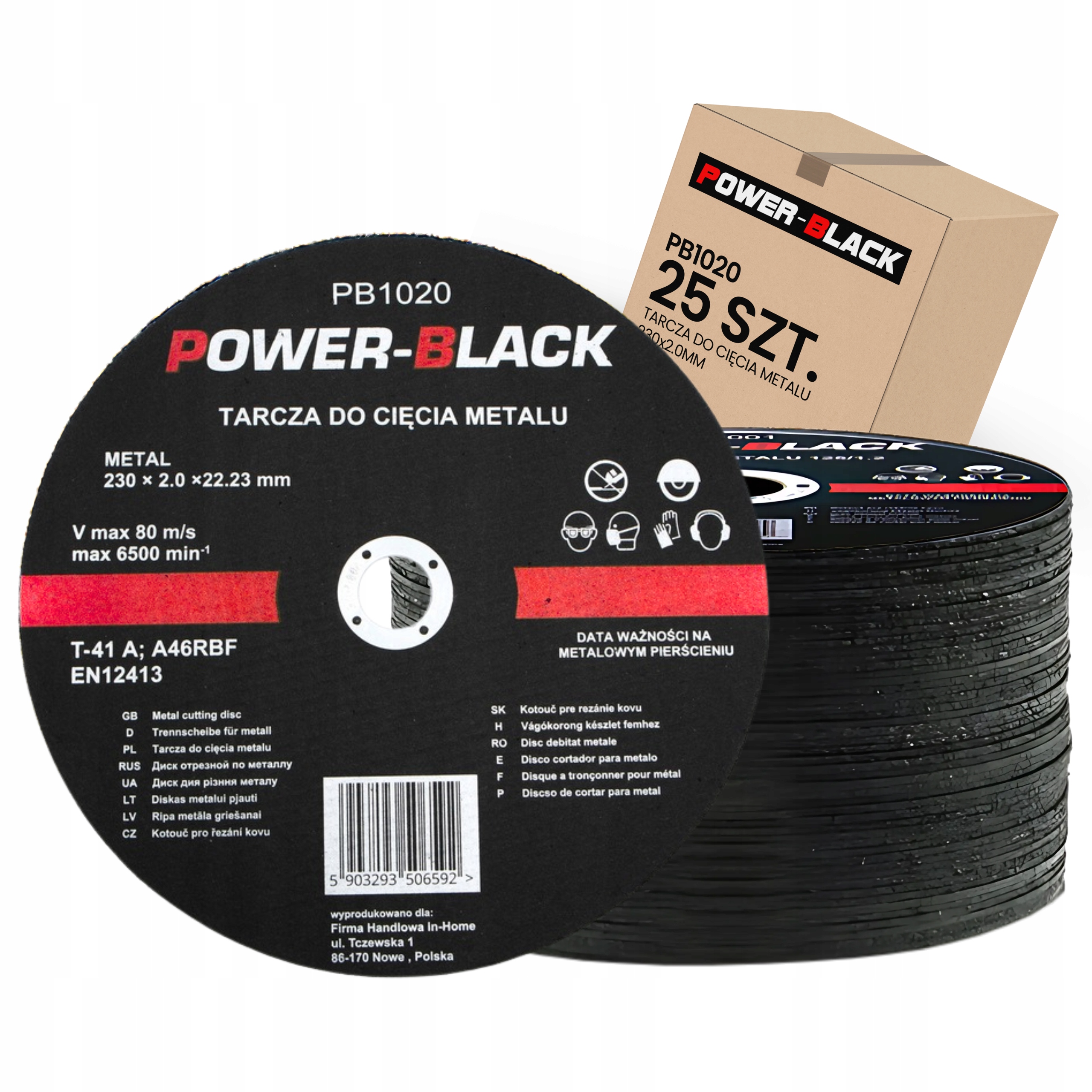 Zestaw 25x Tarcz Do Cięcia Metalu 230 x 2 MM Do Stali Inox Aluminium Płaska