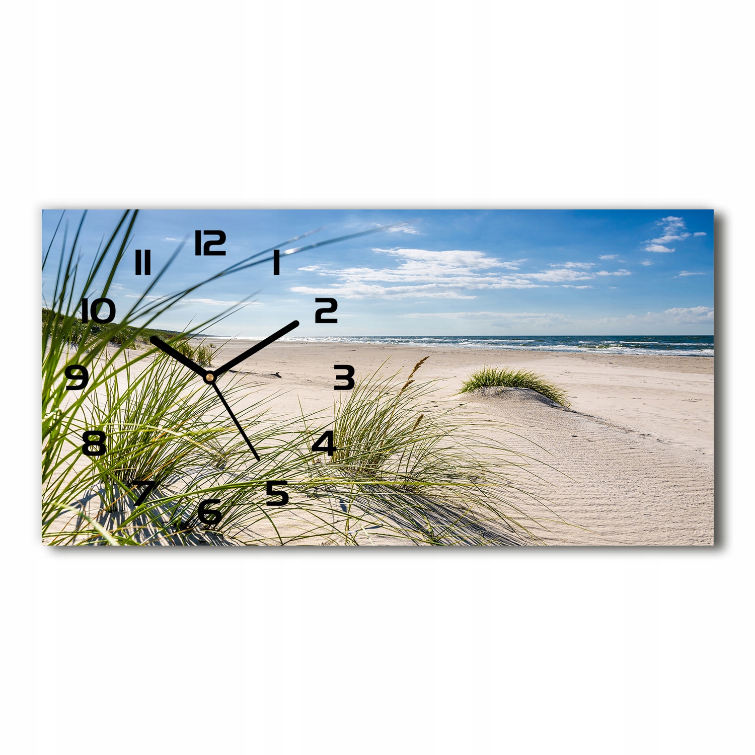 

Zegar ścienny szklany cichy Mrzeżyno plaża 60x30cm