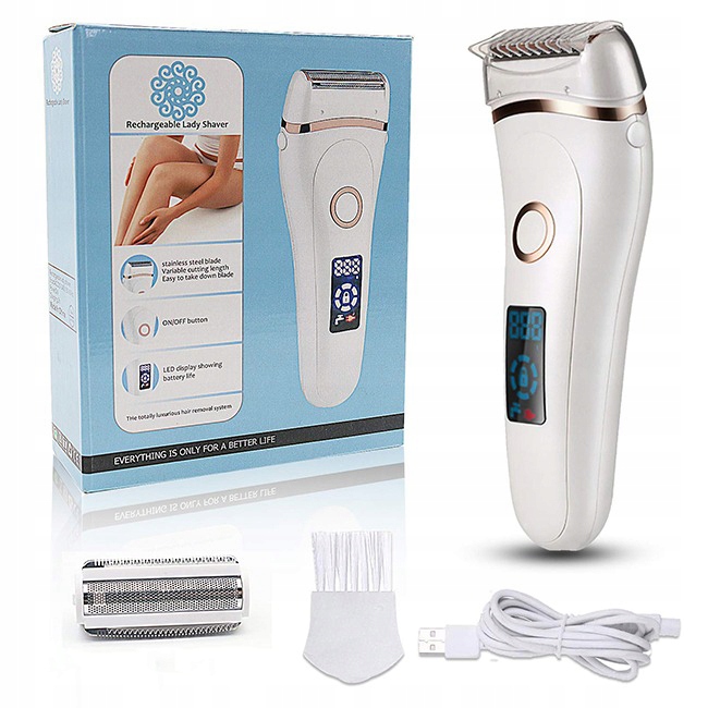 DEPILATOR MASZYNKA DO GOLENIA ELEKTRYCZNA DAMSKA USB + WOREK NA PREZENT EAN (GTIN) 5905771550080