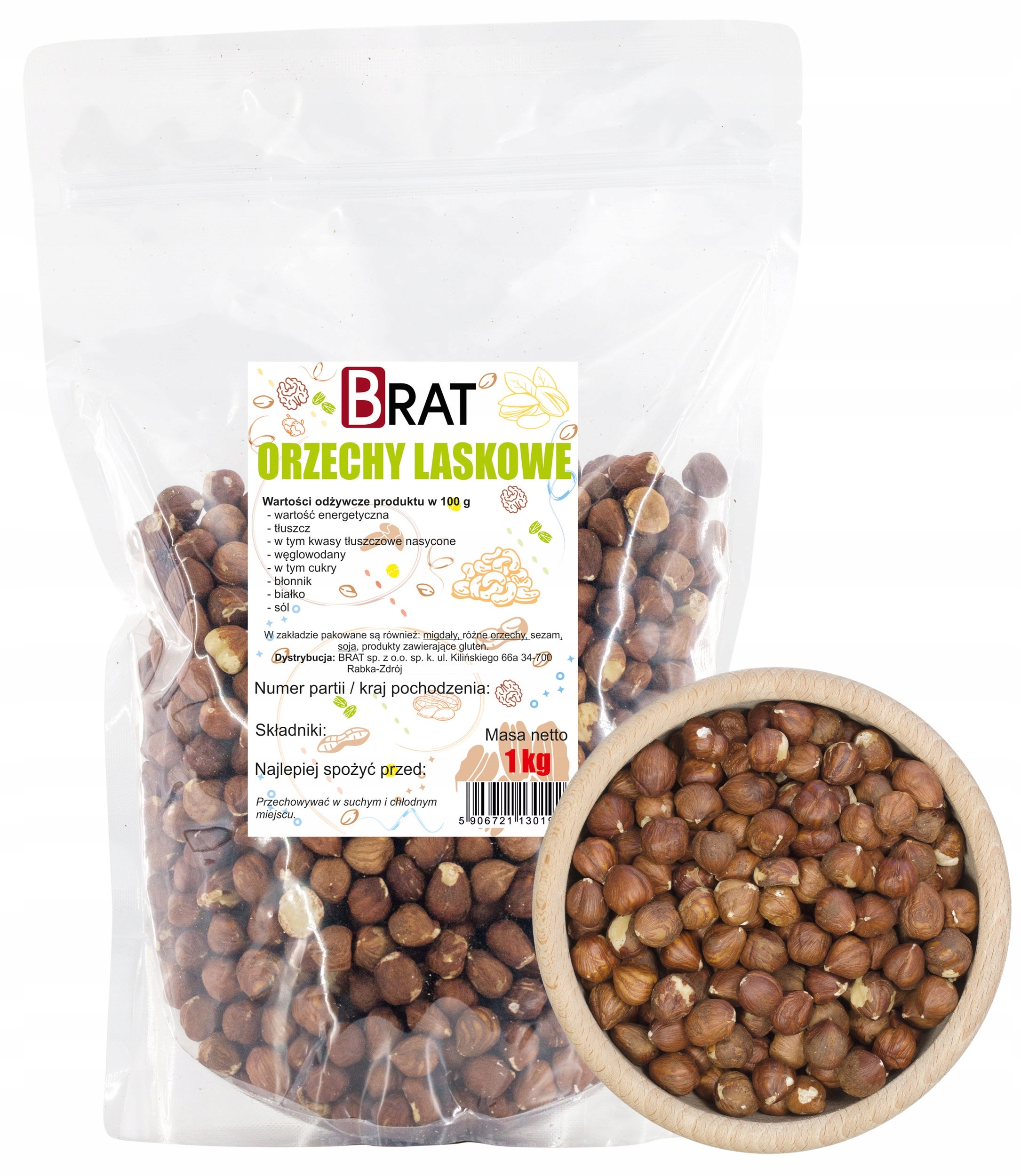 Levně Lískové Ořechy 1 kg Loupané přírodní velké čerstvé