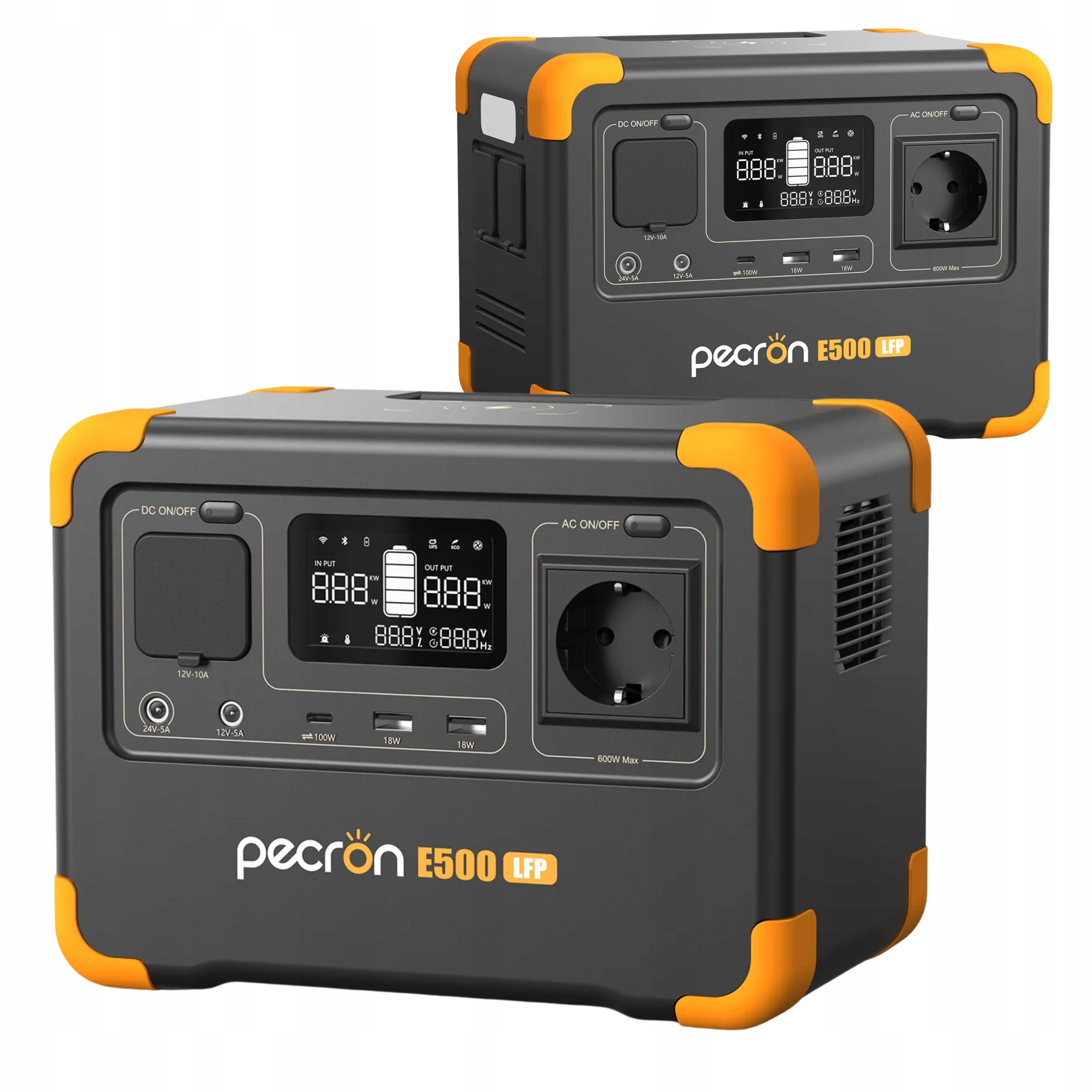 Přenosná malá napájecí stanice Pecron E500LFP 600W 576Wh rychlé nabíjení
