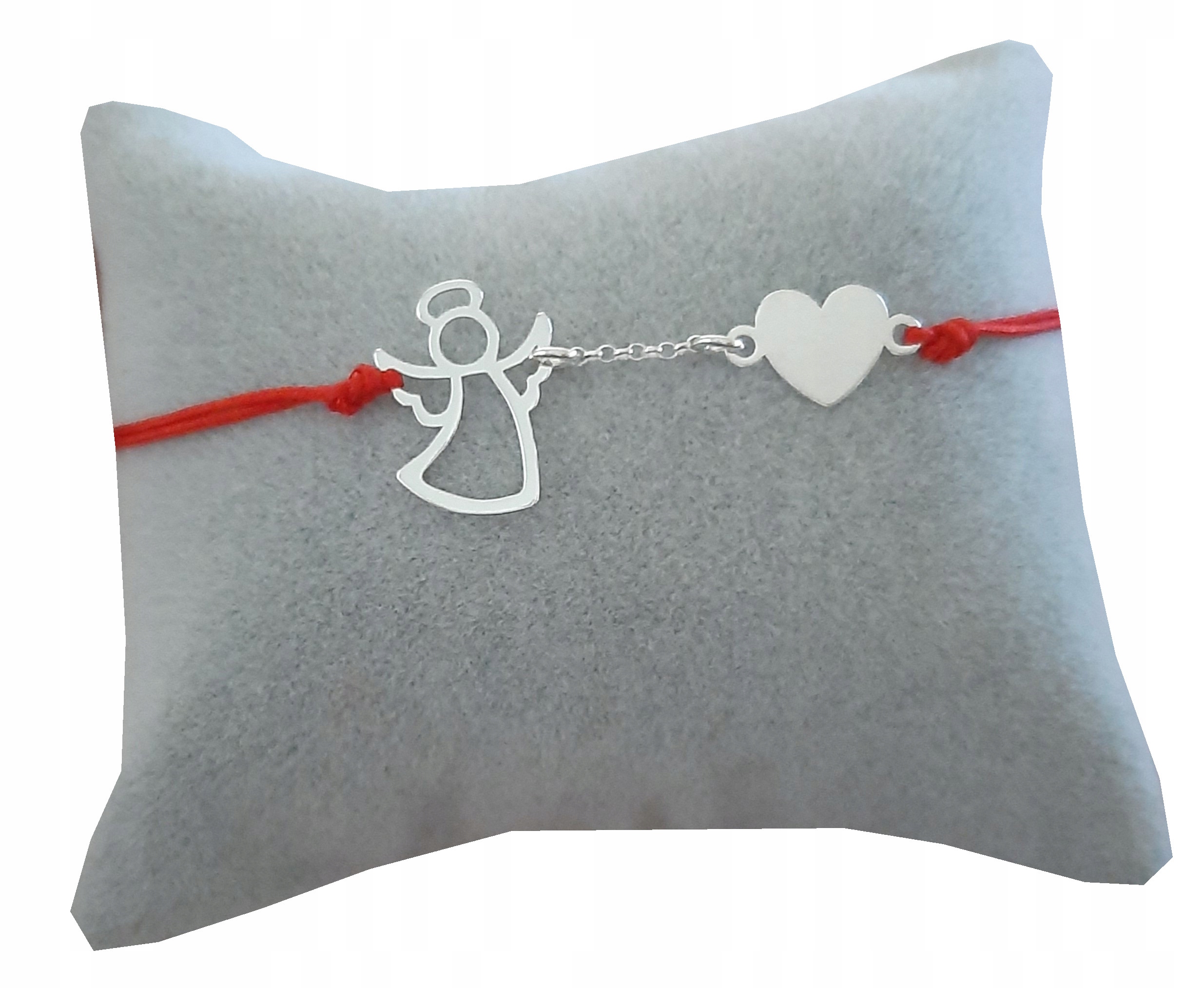 

Bransoletka z aniołkiem Aniołek Serce Grawer 925