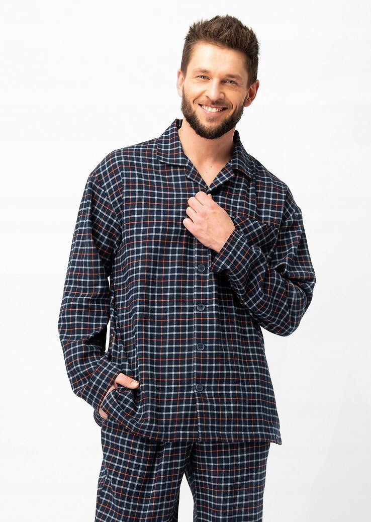 Pánské Pyžamo Mns 480 Flanela Dr L, tmavě modrá barva