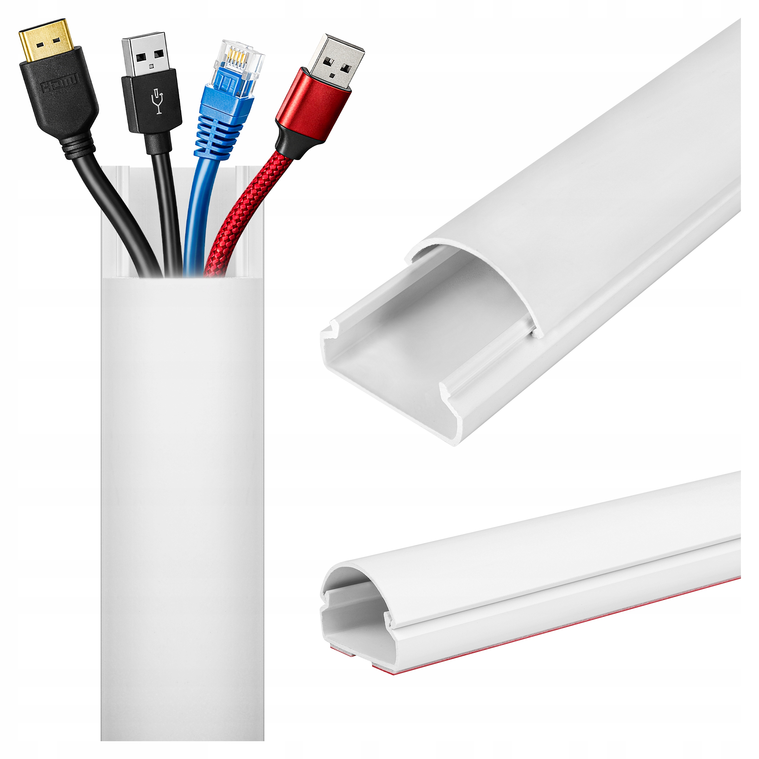 Maskownica kabli RTV 65cm samoprzylepna PCV biała 65 cm