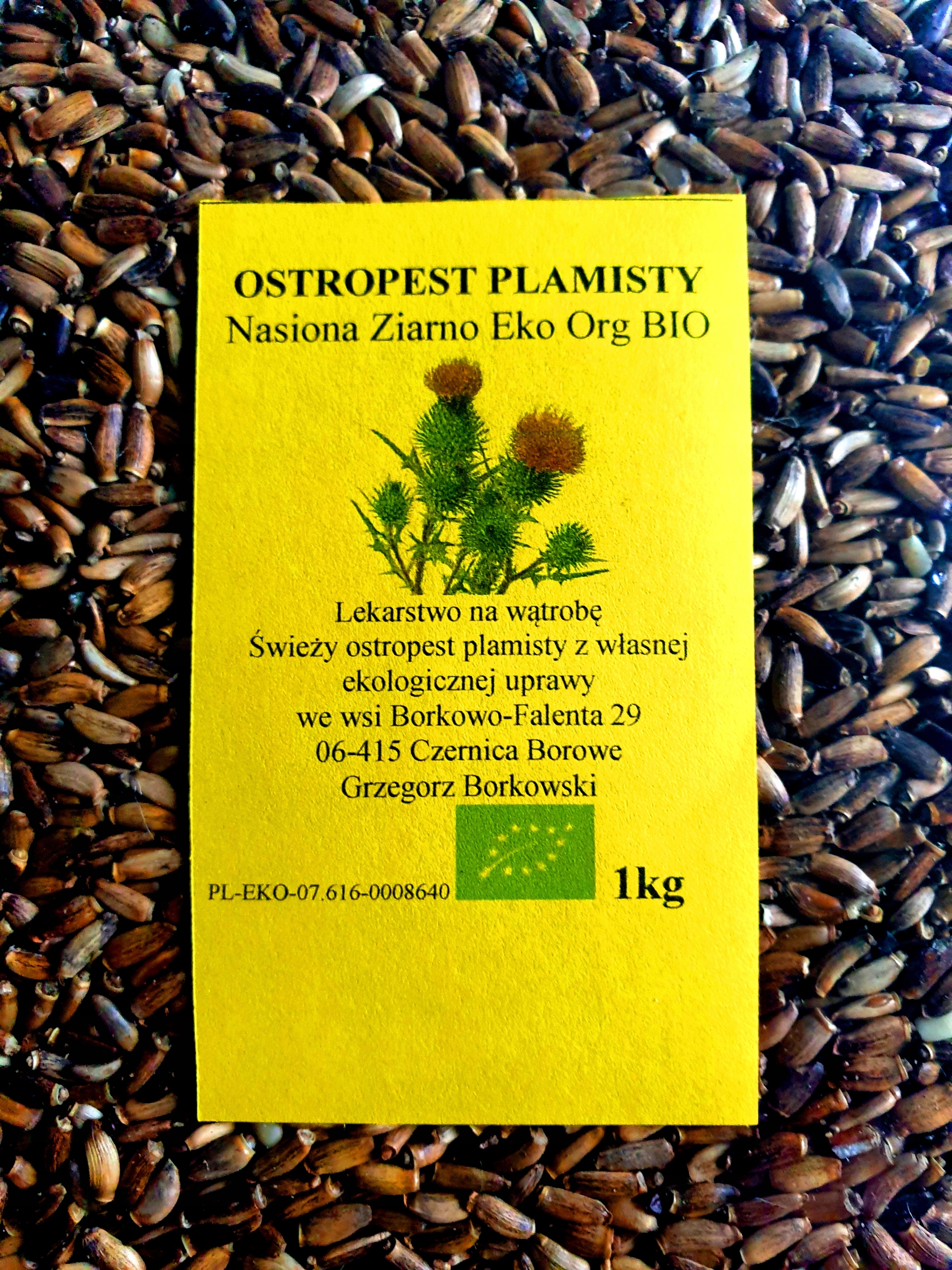 Ostropest Plamisty Ziarno Eko BiO 10 Kg