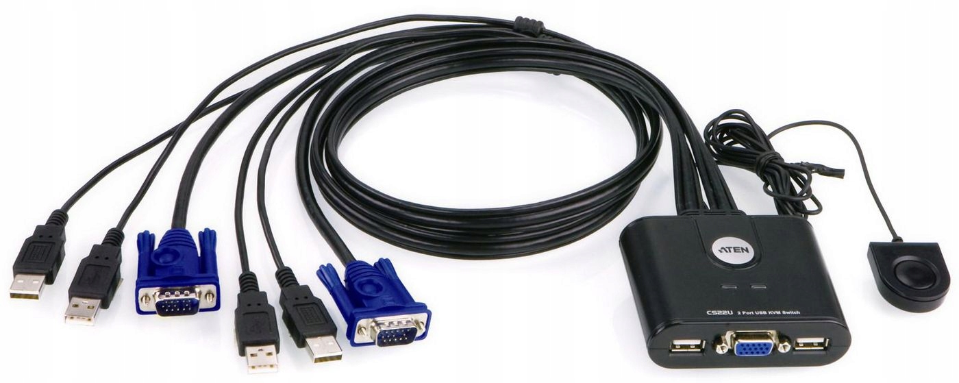 Aten CS22U 2-Portový Kvm Switch s Kabely