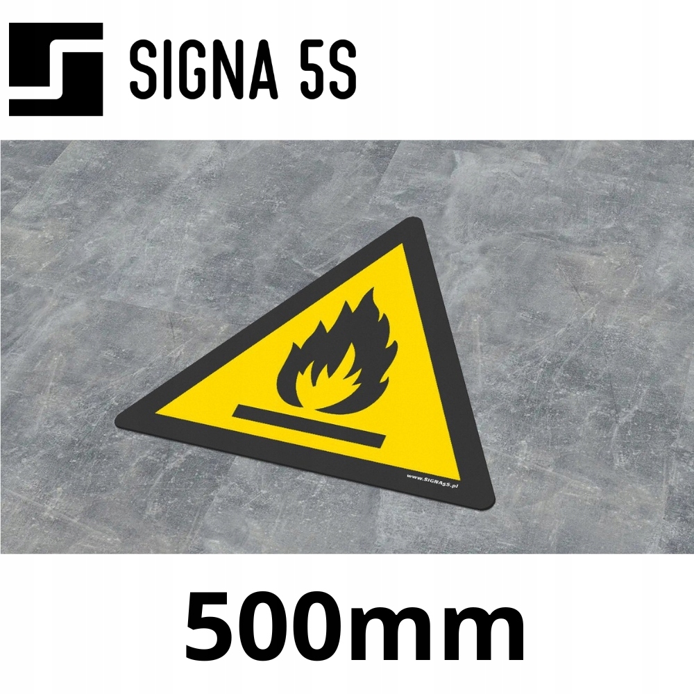 Podlahová značka „Varování před hořlavými látkami“ 50 cm R10