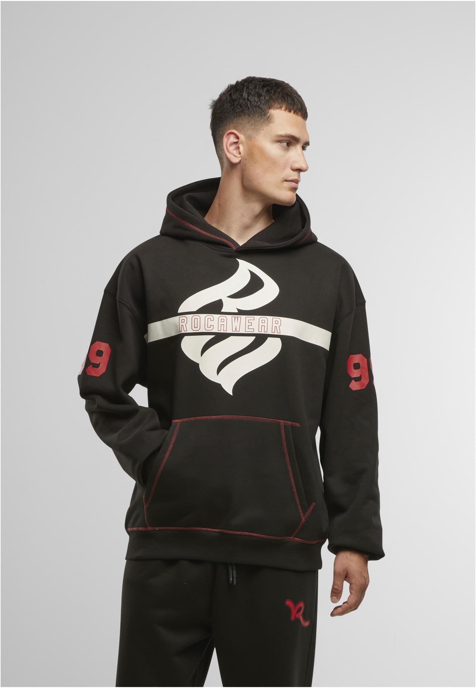 Mikina s klokaní kapsou Rocawear Hoodies Pro jet černá s kapucí XXL