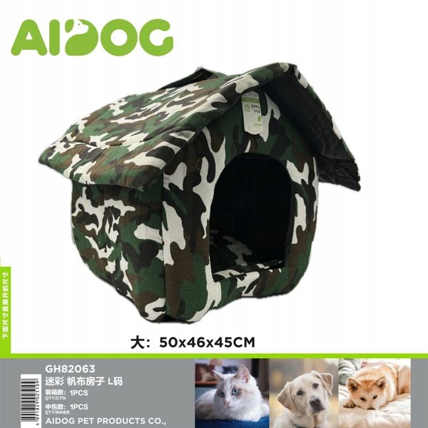 Levně L Miska pro zvířata v kamufláži – Stylový Stan pro mazlíka