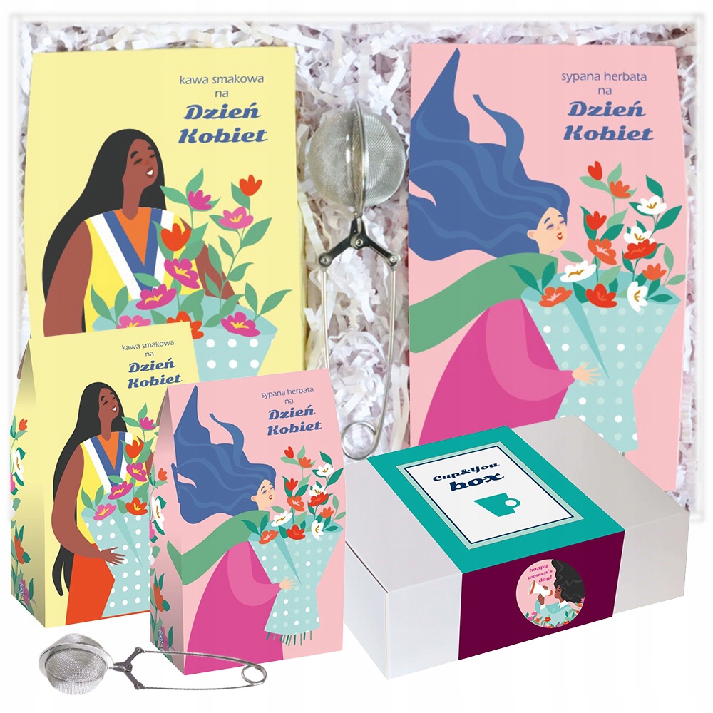 Zestaw Kaw I Herbat Premium Różne Smaki Zaparzacz Na Dzień Kobiet
