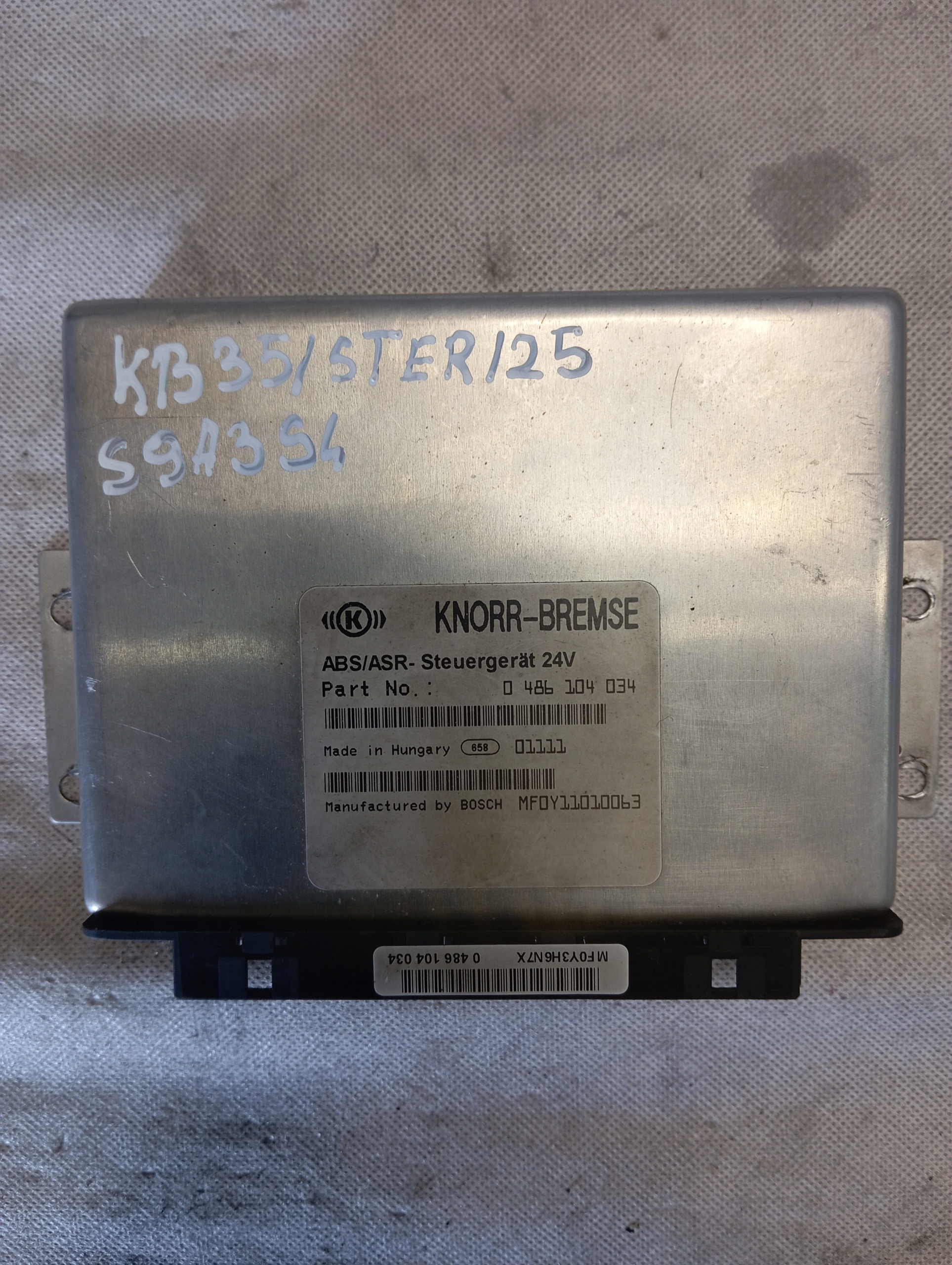 control unit ABS/ASR Knorr-Bremse 0486104034