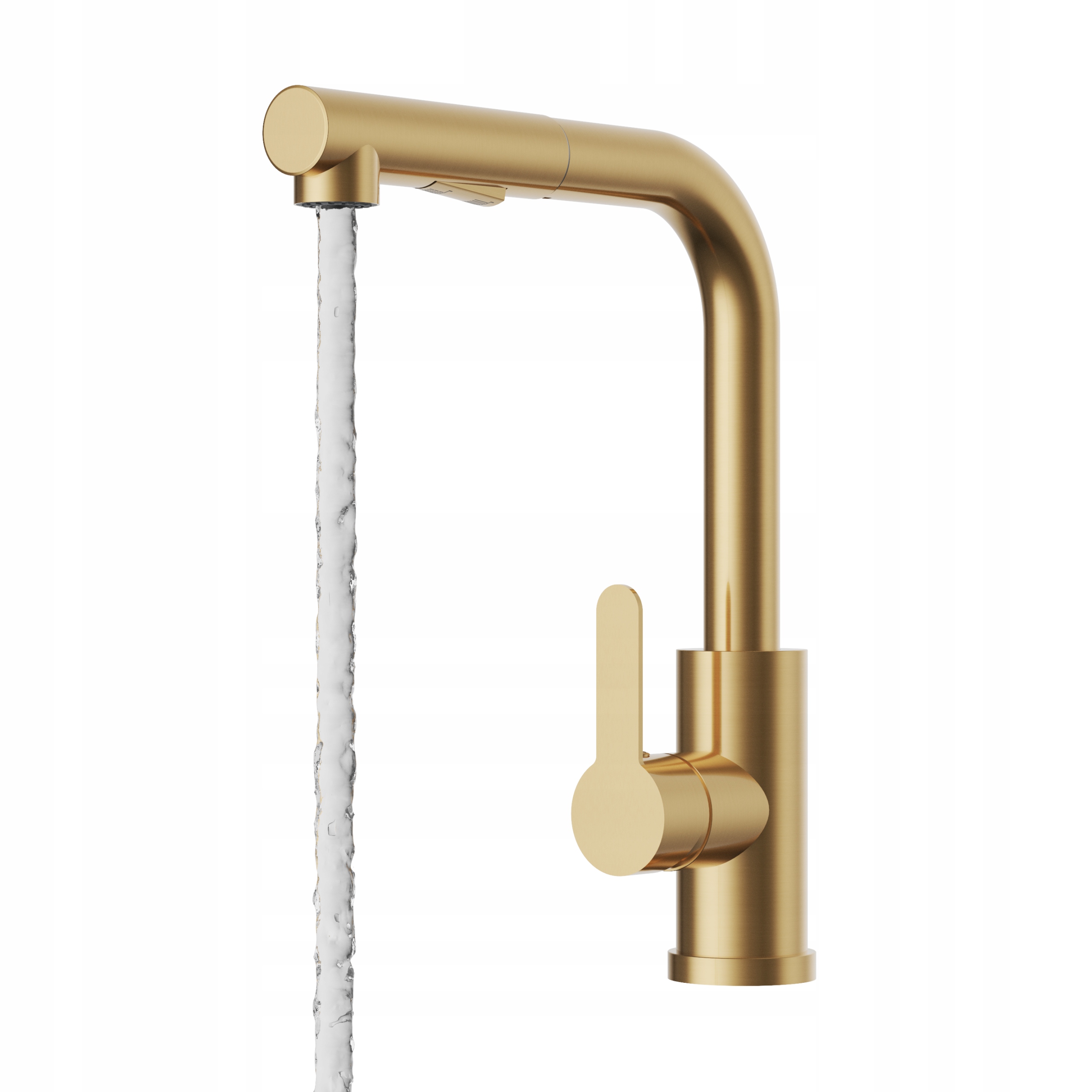 Kuchynská Batéria Brúsená Zlato Ebro Výsuvná Výtoková 2 Prúdy