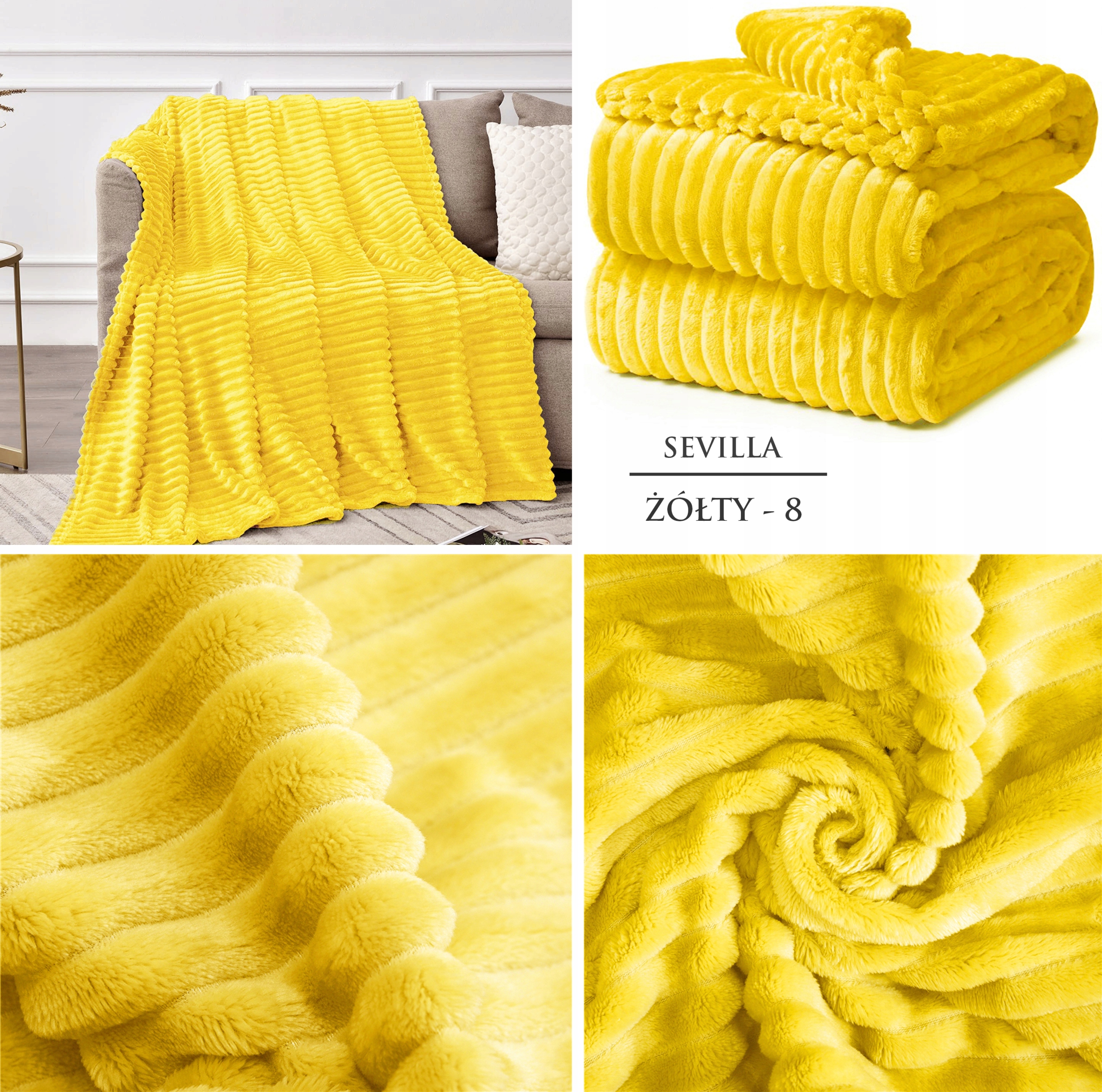 GRUBY KOC WYTŁACZANY PASKI 160x200cm PLED NARZUTA Rodzaj koc