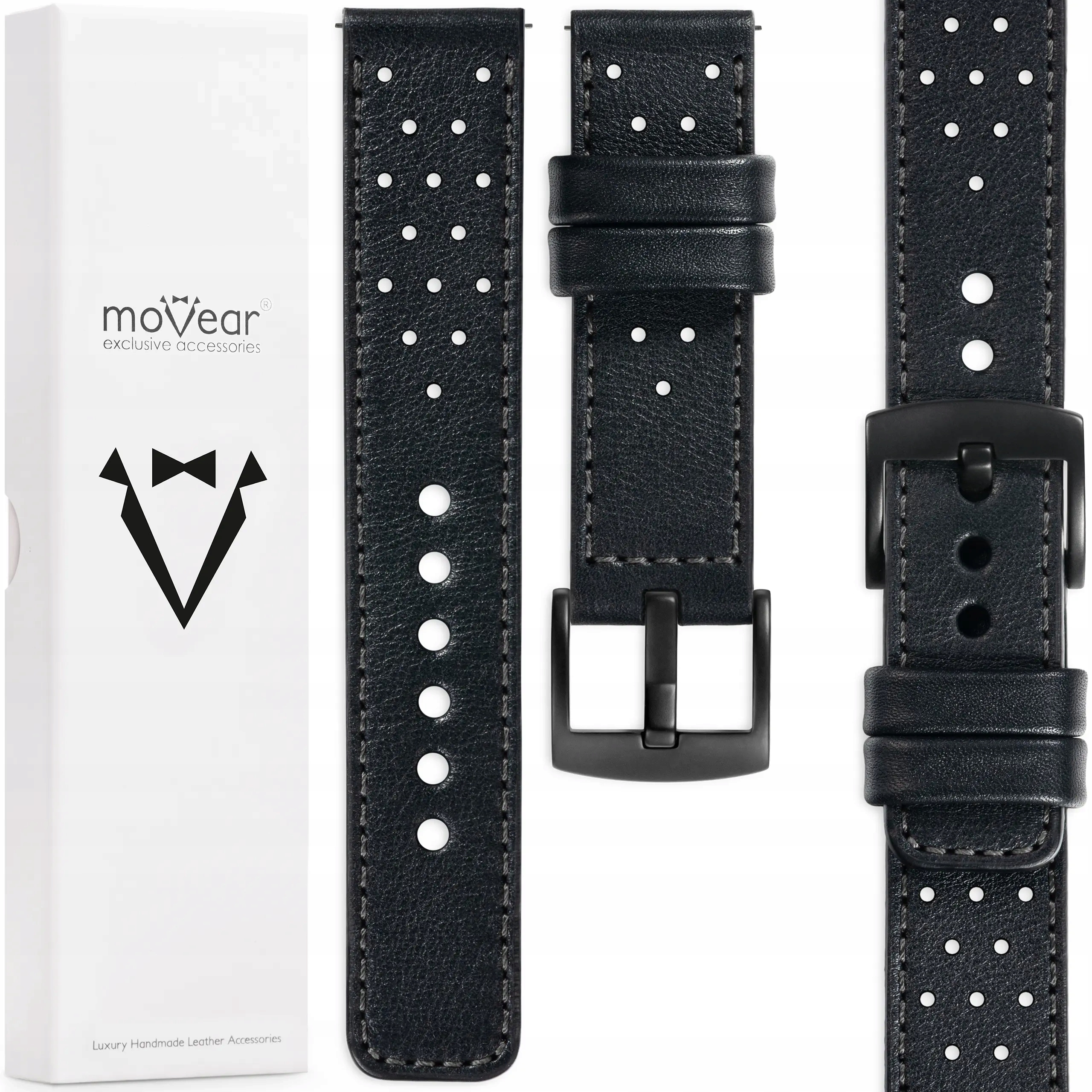 Kožený opasek 18 mm pro hodinky s elegantní prémiovou italskou kůží Movear