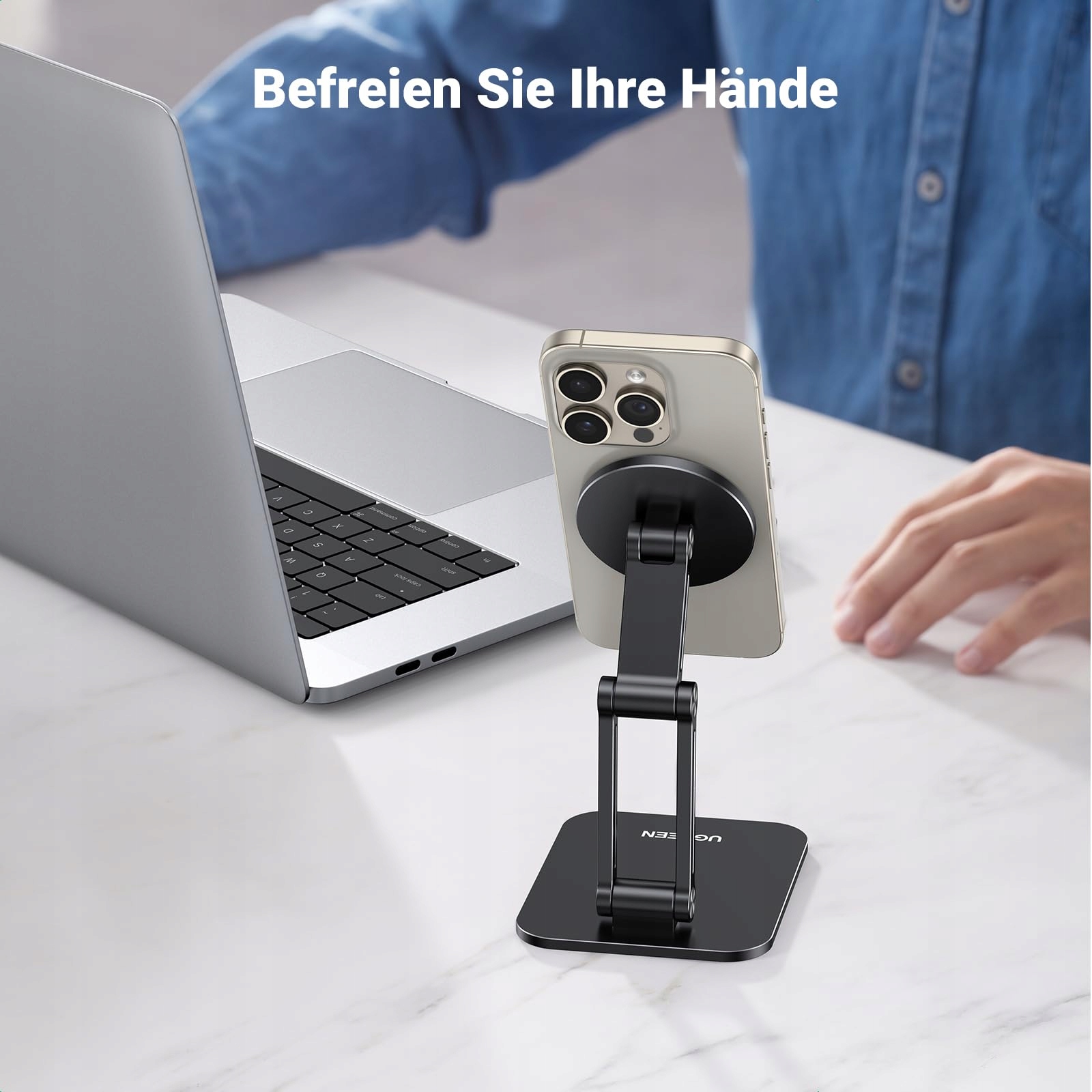 UGREEN Magnetyczny Stojak Na Telefon Magsafe Składany - Czarny — miniatura 4