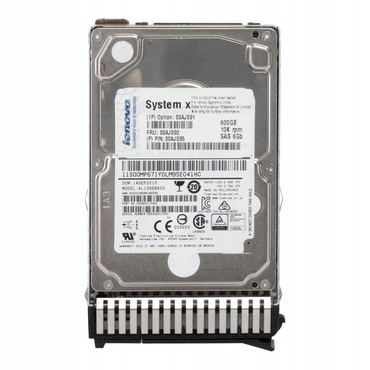 Lenovo 00AJ092 00AJ095 600GB 10K 64MB SAS-2 2.5'' AL13SEB600